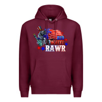 Burgundy Red white rawr 4th of july Premium Hoodie - CowGirlArtShop