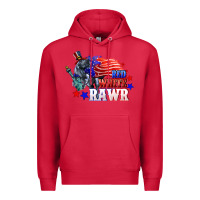 Cardinal Red white rawr 4th of july Premium Hoodie - CowGirlArtShop