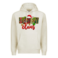 Oatmeal Heather christmas sassy claus Premium Hoodie - FaDigitalArtStudio
