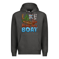 Charcoal Heather lake life floats my boat Premium Hoodie - HRA Design Shop