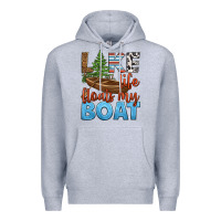 Heather Grey lake life floats my boat Premium Hoodie - HRA Design Shop