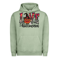 Pigment Oil Green love halloween Urban Hoodie - CowhideDigitalArt