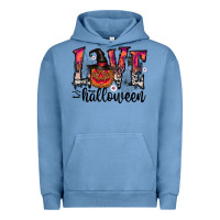 Pigment Pebble Blue love halloween Urban Hoodie - CowhideDigitalArt