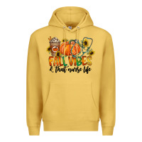 Antique Gold fall vibes and that nurse life Premium Hoodie - CowhideDigitalArt