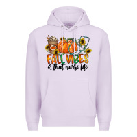 Lilac fall vibes and that nurse life Premium Hoodie - CowhideDigitalArt