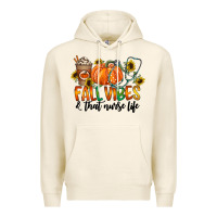 Tofu fall vibes and that nurse life Premium Hoodie - CowhideDigitalArt