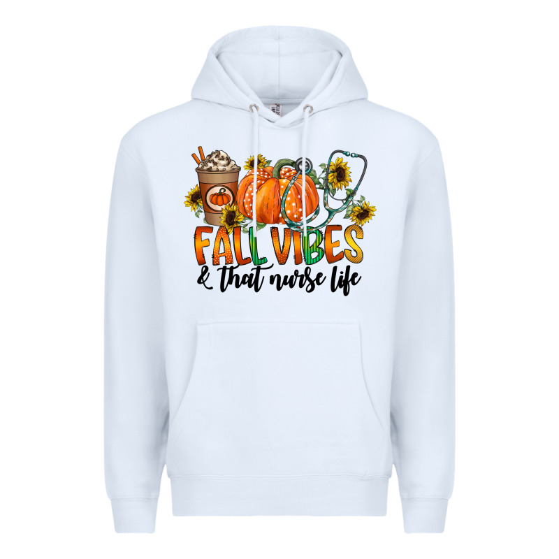 Fall Vibes And That Nurse Life Premium Hoodie by CowhideDigitalArt | Teevron
