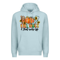 Blue Mist fall vibes and that nurse life Premium Hoodie - CowhideDigitalArt