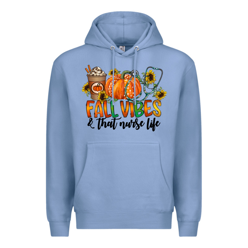 Fall Vibes And That Nurse Life Premium Hoodie by CowhideDigitalArt | Teevron