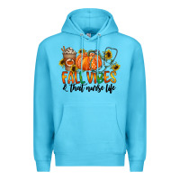 Ocean Blue fall vibes and that nurse life Premium Hoodie - CowhideDigitalArt