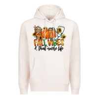 Pale Pink fall vibes and that nurse life Premium Hoodie - CowhideDigitalArt