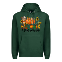 Sports Green fall vibes and that nurse life Premium Hoodie - CowhideDigitalArt