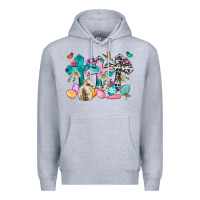 Heather Grey Western rabbit with Cross and flowers Premium Hoodie - Neo Western