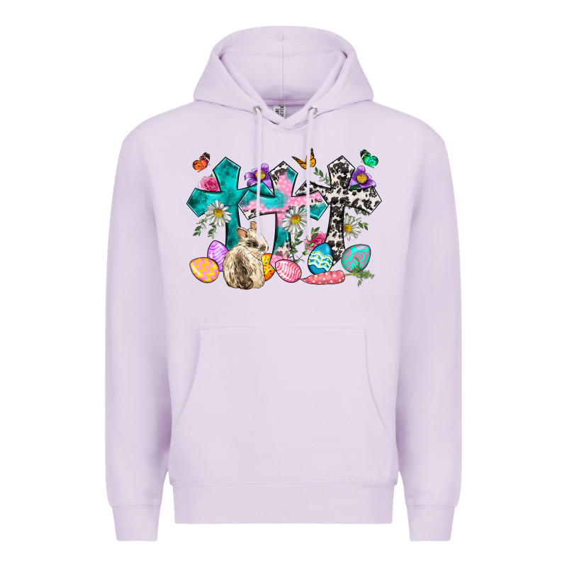 Western Rabbit With Cross And Flowers Premium Hoodie by Neo Western | Teevron