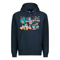 Navy Western rabbit with Cross and flowers Premium Hoodie - Neo Western