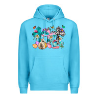 Ocean Blue Western rabbit with Cross and flowers Premium Hoodie - Neo Western