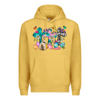 Antique Gold Western rabbit with Cross and flowers Premium Hoodie - Neo Western
