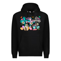 Black Western rabbit with Cross and flowers Premium Hoodie - Neo Western