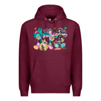 Burgundy Western rabbit with Cross and flowers Premium Hoodie - Neo Western