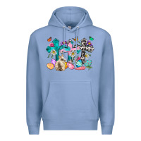 Colony Blue Western rabbit with Cross and flowers Premium Hoodie - Neo Western