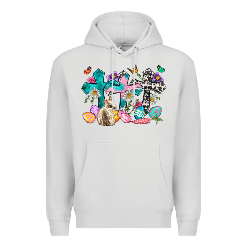 Western Rabbit With Cross And Flowers Premium Hoodie by Neo Western | Teevron