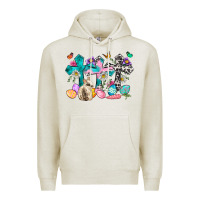 Oatmeal Heather Western rabbit with Cross and flowers Premium Hoodie - Neo Western