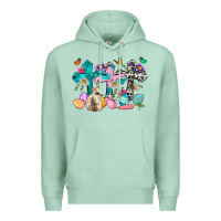 Seafoam Western rabbit with Cross and flowers Premium Hoodie - Neo Western