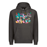 Smoke Western rabbit with Cross and flowers Premium Hoodie - Neo Western