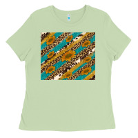 Matcha leopard cowhide  leather sunflowers Ladies Tee - Artiststas