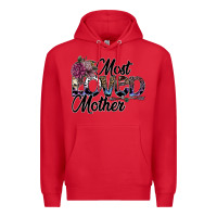 Red most loved mother Premium Hoodie - SublimationCraftShop