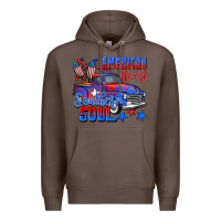Coffee American heart southern soul truck 4th of july Premium Hoodie - CowGirlArtShop