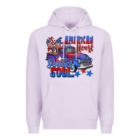 Lilac American heart southern soul truck 4th of july Premium Hoodie - CowGirlArtShop
