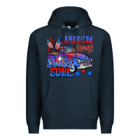 Navy American heart southern soul truck 4th of july Premium Hoodie - CowGirlArtShop