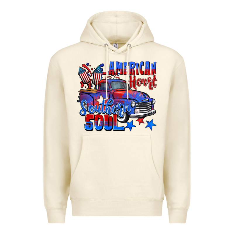 American Heart Southern Soul Truck 4th Of July Premium Hoodie by CowGirlArtShop | Teevron