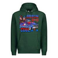 Sports Green American heart southern soul truck 4th of july Premium Hoodie - CowGirlArtShop
