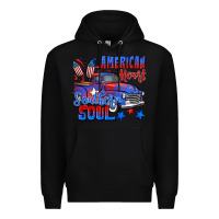 Black American heart southern soul truck 4th of july Premium Hoodie - CowGirlArtShop
