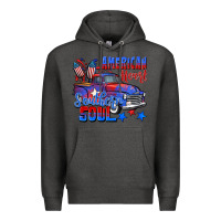 Charcoal Heather American heart southern soul truck 4th of july Premium Hoodie - CowGirlArtShop