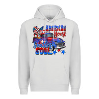 Dove Grey American heart southern soul truck 4th of july Premium Hoodie - CowGirlArtShop