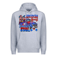 Heather Grey American heart southern soul truck 4th of july Premium Hoodie - CowGirlArtShop
