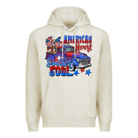 Oatmeal Heather American heart southern soul truck 4th of july Premium Hoodie - CowGirlArtShop