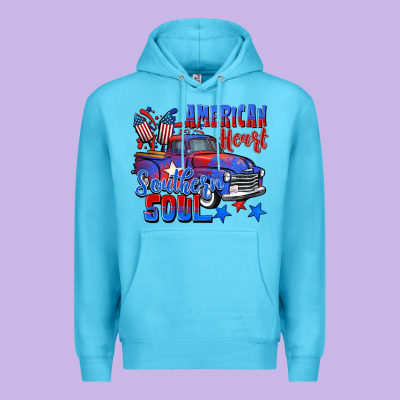 American Heart Southern Soul Truck 4th Of July Premium Hoodie Designed By Cowgirlartshop