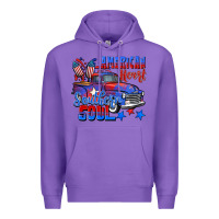 Purple American heart southern soul truck 4th of july Premium Hoodie - CowGirlArtShop