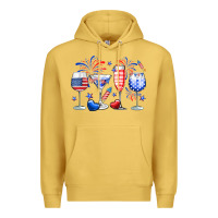 Antique Gold 4th of July wine glasses Premium Hoodie - Neo Western