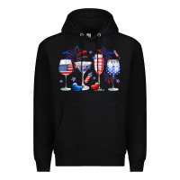 Black 4th of July wine glasses Premium Hoodie - Neo Western