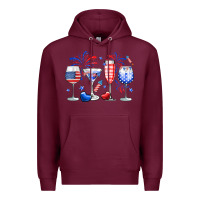 Burgundy 4th of July wine glasses Premium Hoodie - Neo Western
