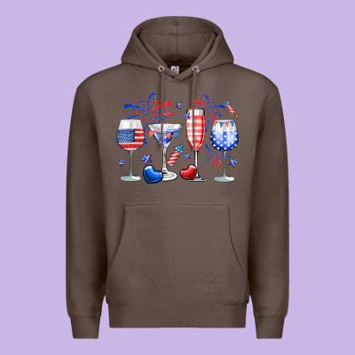 4th Of July Wine Glasses Premium Hoodie Designed By Neo Western