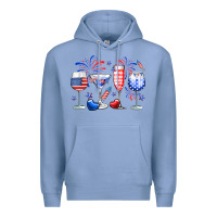 Colony Blue 4th of July wine glasses Premium Hoodie - Neo Western