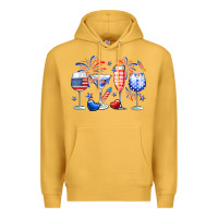 Mustard 4th of July wine glasses Premium Hoodie - Neo Western