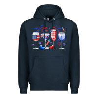 Navy 4th of July wine glasses Premium Hoodie - Neo Western