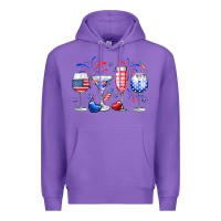 Purple 4th of July wine glasses Premium Hoodie - Neo Western